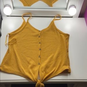 Tank top yellow crop top